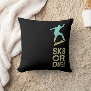 Sk8 oder Die! Olli Skater Vintag für Skateboarder Kissen