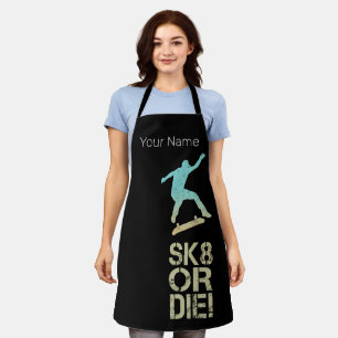 Sk8 oder Die! Olli Skater Vintag für Skateboarder Schürze