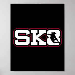 Sk8 Skater Skateboard-Geschenk-Design Skate Or Die Poster