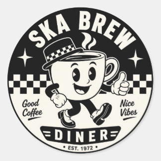 Ska Brew Coffee Club Diner – Runder Aufkleber