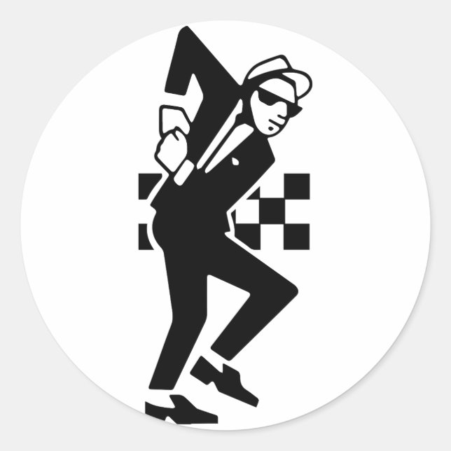 SKA Dancer Runder Aufkleber (Vorderseite)