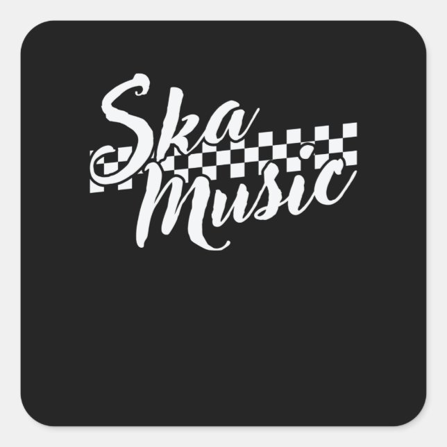 Ska Music Swing Jazz Musikstil Quadratischer Aufkleber (Vorderseite)