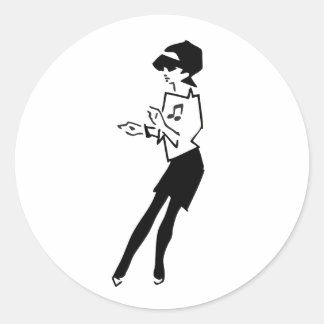 Ska-Musik Mädchen Runder Aufkleber