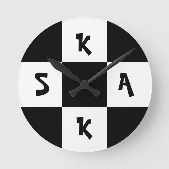Ska-Musik prüfte das alte Punk-Rock der 80er Jahre Runde Wanduhr (Vorderseite)