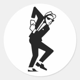 SKA-Musik-Typ tanzt - Ska-Musik Runder Aufkleber