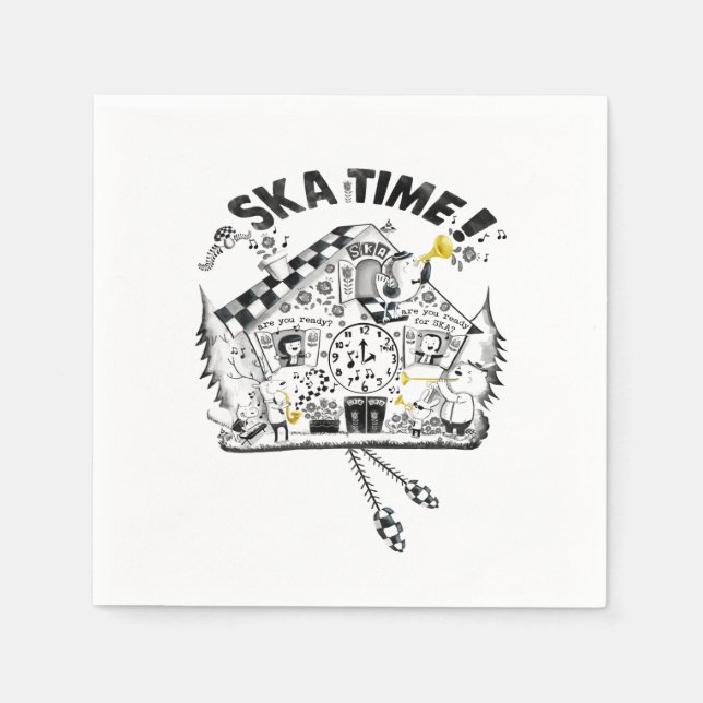 Ska Time Cuckoo Uhr Serviette (Vorderseite)