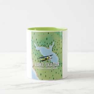 Skadarsee Albanien und Montenegro Seekarte Zweifarbige Tasse