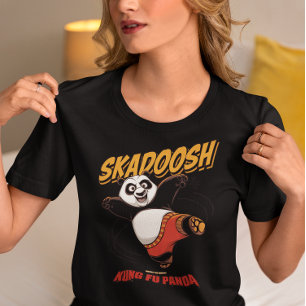 Skadoosh Kick – Wilder kämpfender Panda Tri-Blend Shirt