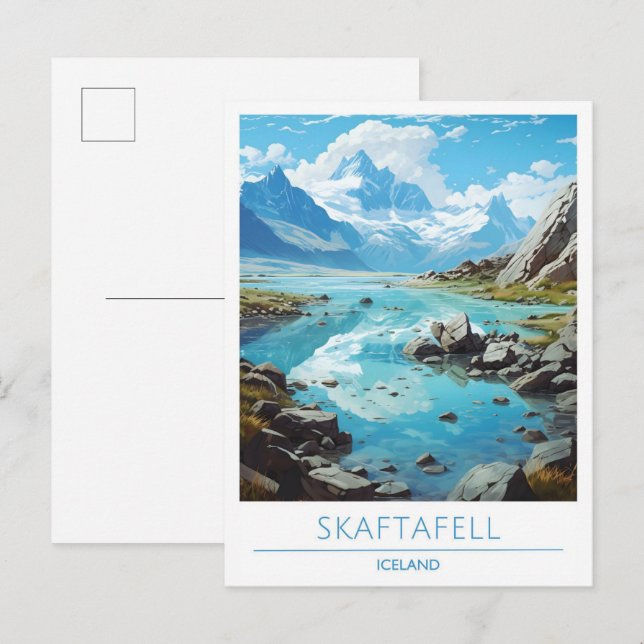 Skaftafell Island Vintage Travel Postkarte (Vorne/Hinten)