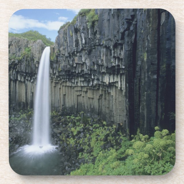 Skaftafell Nationalpark, Wasserfall Svartifoss, Getränkeuntersetzer (Vorderseite)