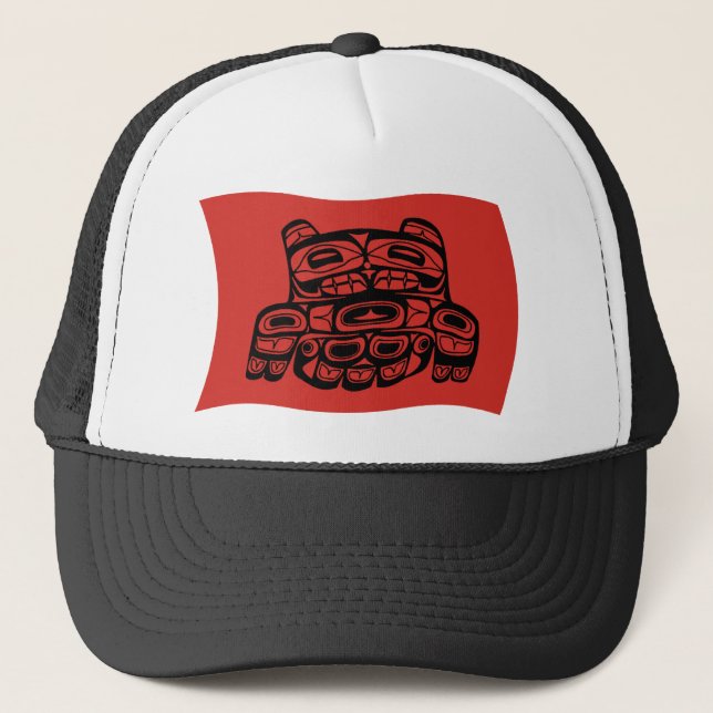 Skagit Stamm Flag Hat Truckerkappe (Vorderseite)
