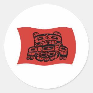 Skagit-Stammesflaggenaufkleber Runder Aufkleber