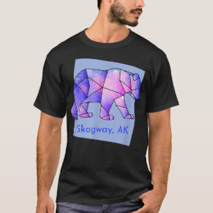 Skagway AK Galaxy Bear Abstrakt Geometrie Tier T-Shirt