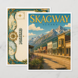 Skagway Alaska Broadway Street GeoSaga Postkarte