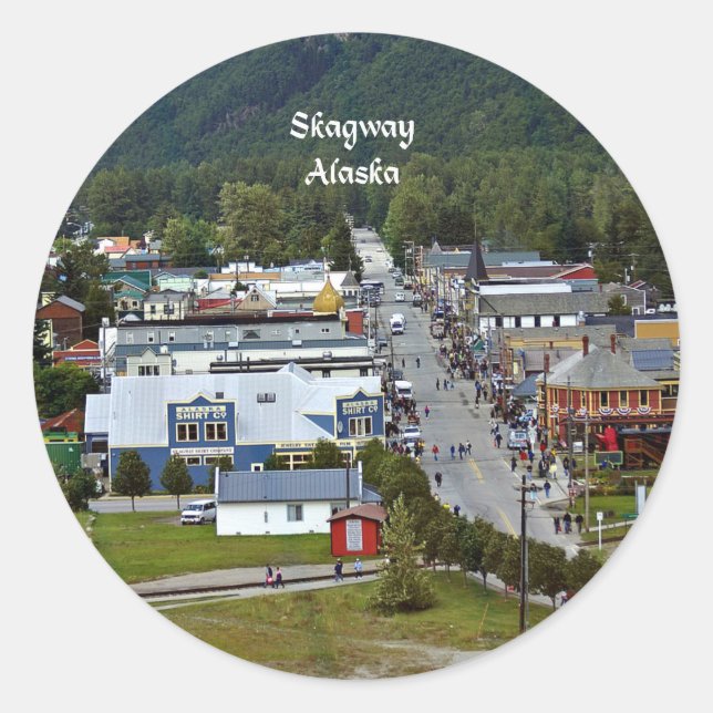 Skagway, Alaska-Foto Runder Aufkleber (Vorderseite)