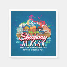 SKAGWAY ALASKA HISTORISCHE GOLD RUSH STADTDECOUPAY