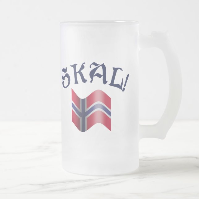Skal trinkender Toast norwegische Mattglas Bierglas (Rechts)