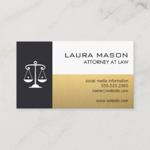 Skala Leather Gold White Business Card Visitenkarte