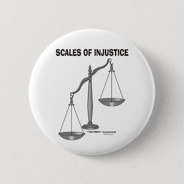 Skalen Gerechtigkeit Ungerechtigkeits-der Button (Vorderseite)