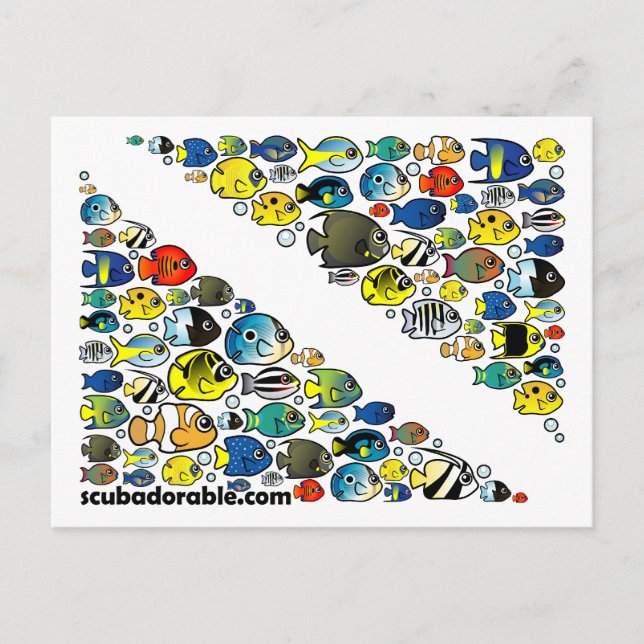 Skalierbare Taucherabwärtsflagge Postkarte (Vorderseite)