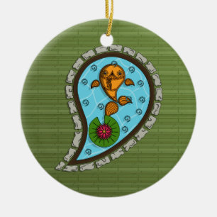 Skaliert den Goldfisch-Schmuck Keramikornament