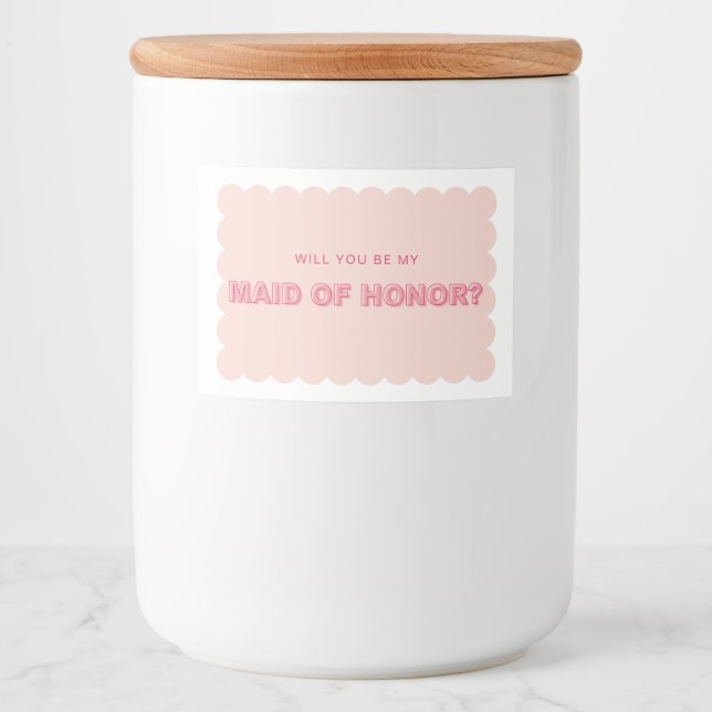 Skalierte Kante Fett Text Bridesmaid Candle Label Lebensmitteletikett (Vorderseite)