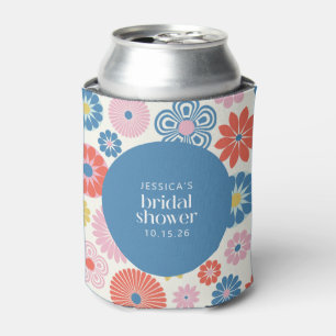 Skandi Boho Folk Flower Blaues Brautbad   Dosenkühler