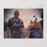 Skandi Geometrische Formen Grau Save the Date Foto