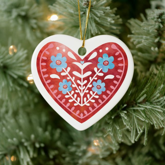 Skandinavien Folk Keramik Keramik Ornament (Baum)