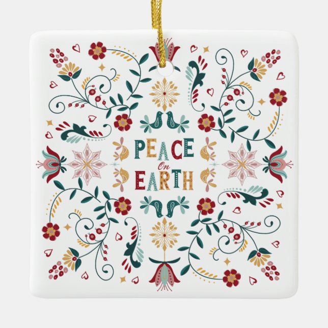 Skandinavien-inspiriert Urlaubsornament Keramikornament (Vorderseite)