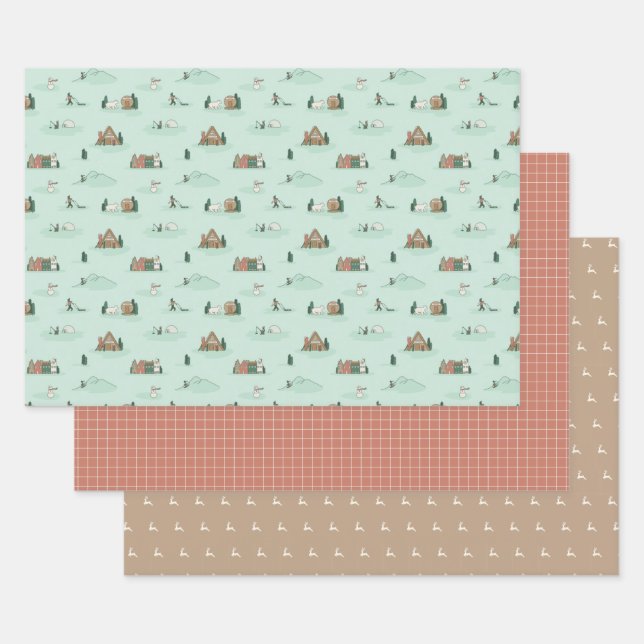 Skandinavien Inspiriertes Wrapping Paper Geschenkpapier Set (Set)