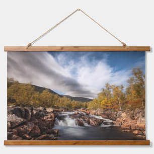 Skandinavien Landschaftliches Foto Wandteppich Mit Holzrahmen