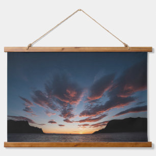 Skandinavien Landschaftliches Foto Wandteppich Mit Holzrahmen