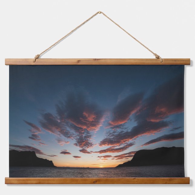 Skandinavien Landschaftliches Foto Wandteppich Mit Holzrahmen (Vorne)