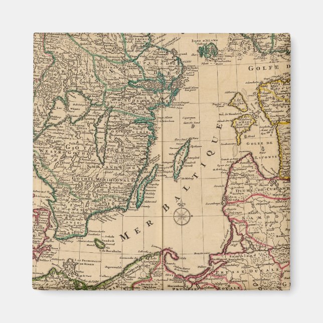 Skandinavien, Ostsee, Schweden, Dänemark Magnet (Vorne)