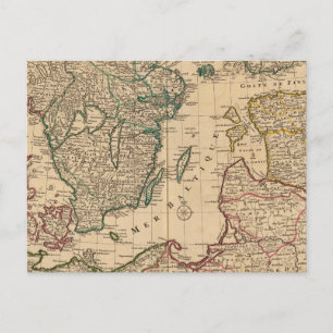 Skandinavien, Ostsee, Schweden, Dänemark Postkarte