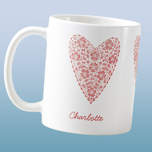 Skandinavien Personalisiert Red White Kaffeetasse