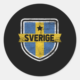 Skandinavien Schweden Grau Runder Aufkleber