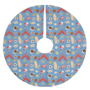 Skandinavien/Schweden Jul Weihnachtsgebäck Design Polyester Weihnachtsbaumdecke