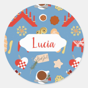 Skandinavien/Schweden Jul Weihnachtsgebäck Design Runder Aufkleber