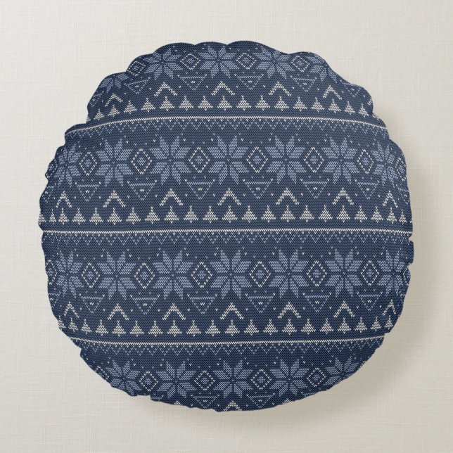 Skandinavien, Stricken Rundes Kissen (Vorderseite)