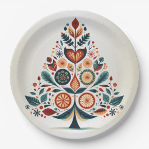 Skandinavien Weihnachtsbäume Kunst Pappteller