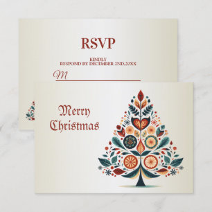 Skandinavien Weihnachtsbäume Kunst RSVP Karte