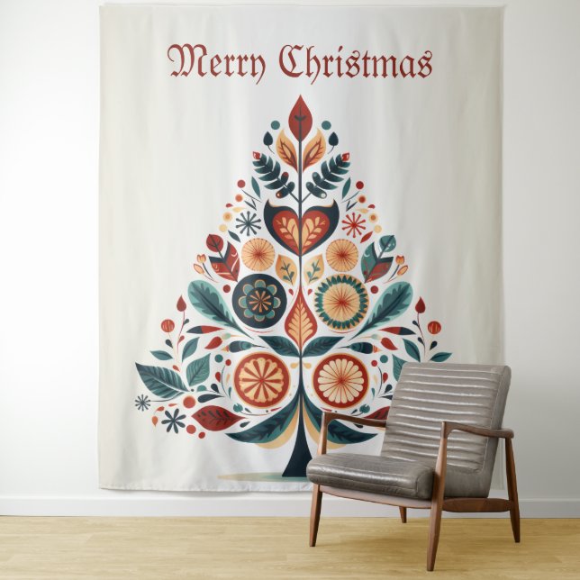 Skandinavien Weihnachtsbäume Kunst Wandteppich (Beispiel)