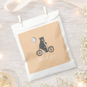Skandinavier Bär auf dem Bike Minimalistisch Danke Geschenktütchen