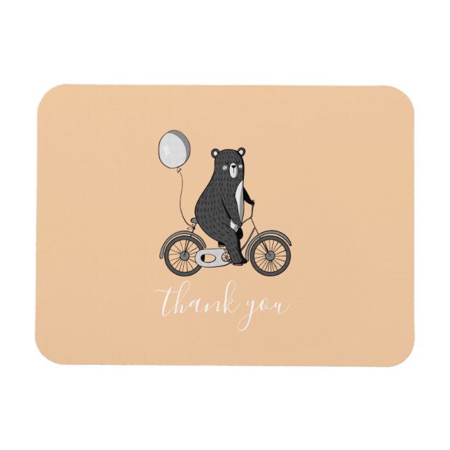 Skandinavier Bär auf dem Bike Minimalistisch Danke Magnet (Horizontal)