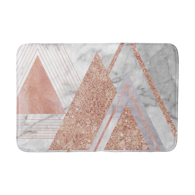 Skandinavier Chic-Rose, geometrischer weißer Marmo Badematte (Vorderseite)