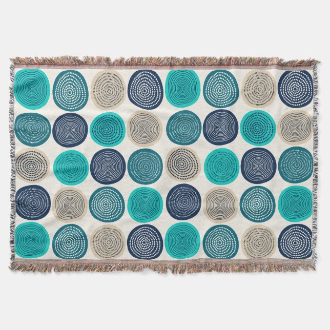 Skandinavier Circle Dots Mandala Muster 1 Decke (Vorderseite)