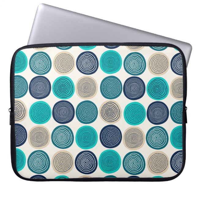 Skandinavier Circle Dots Mandala Muster 1 Laptopschutzhülle (Vorderseite)