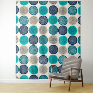 Skandinavier Circle Dots Mandala Muster 1 Wandteppich
